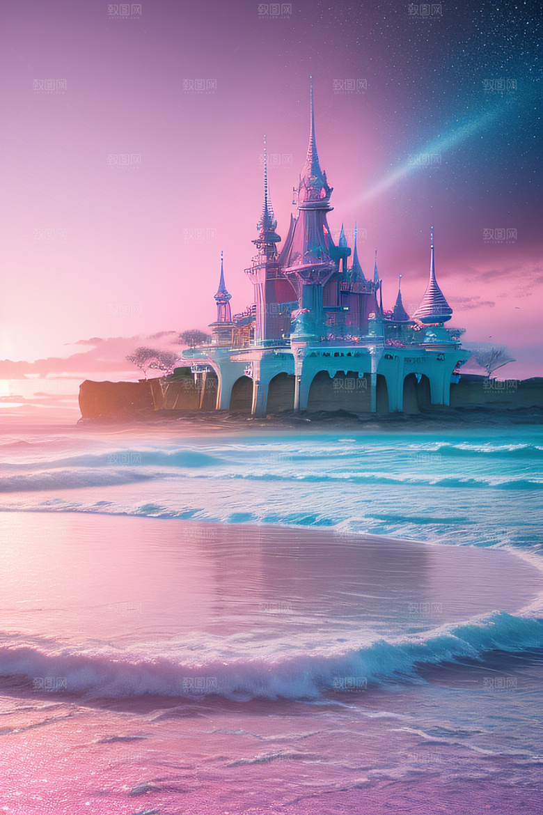 闪耀的海面的美景