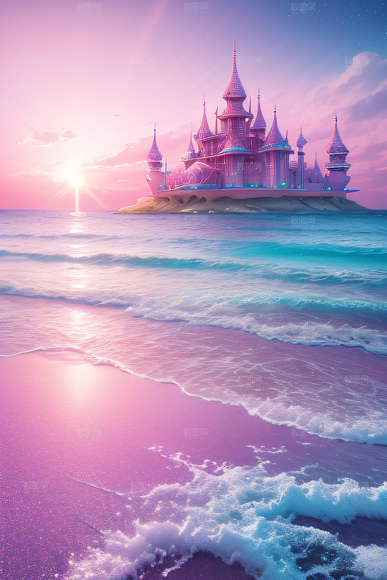闪耀的海面的美景
