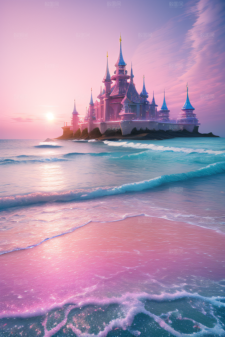 闪耀的海面的美景