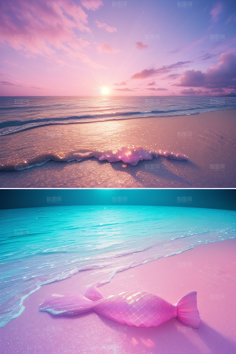 闪耀的海面的美景