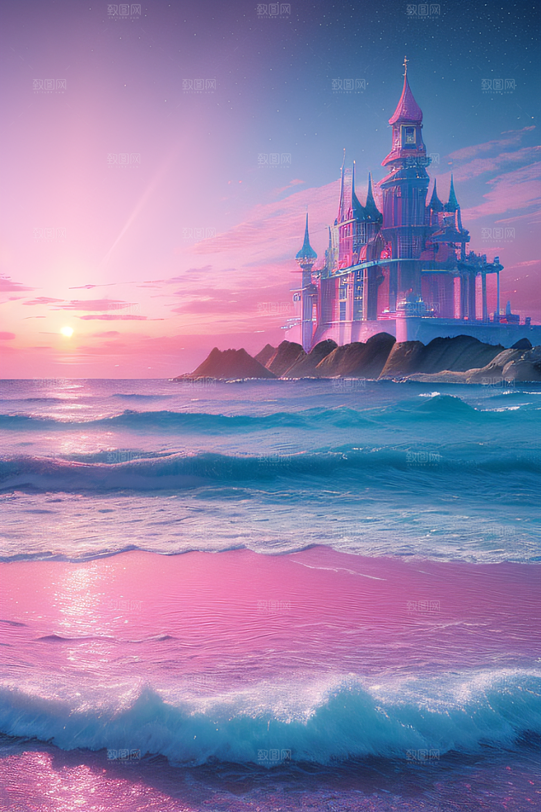闪耀的海面的美景
