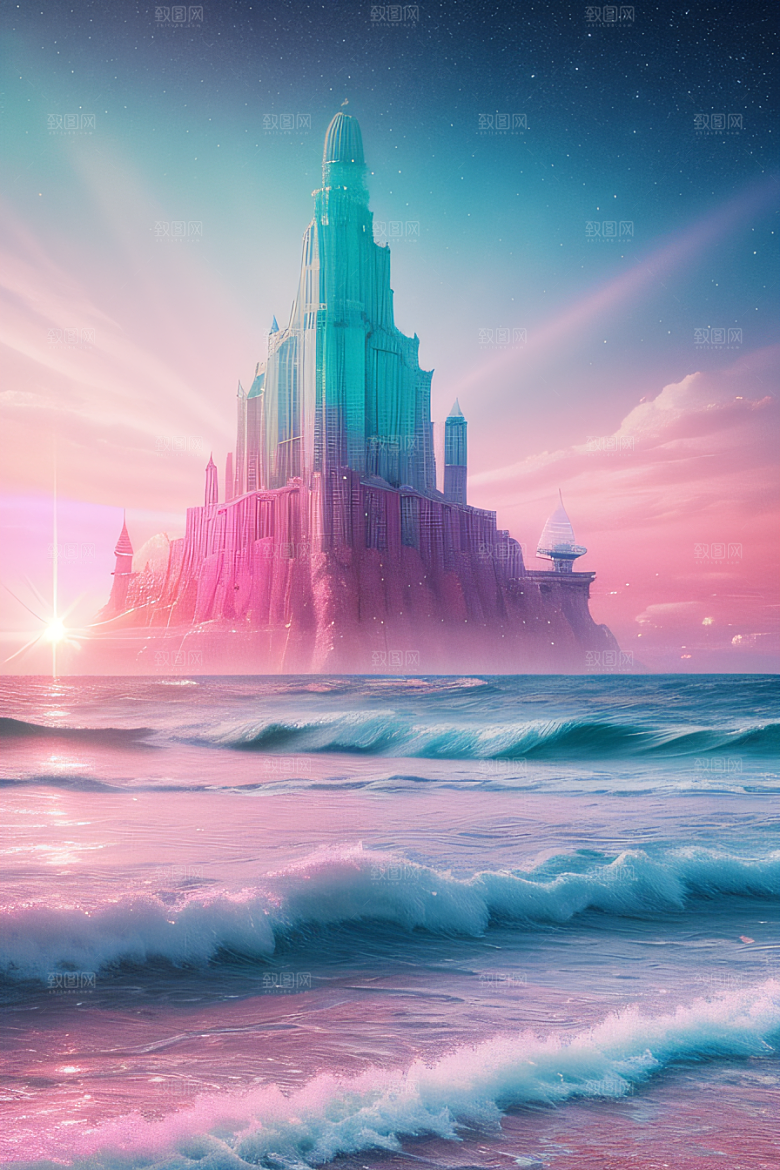 轻蓝色水晶绽放美景