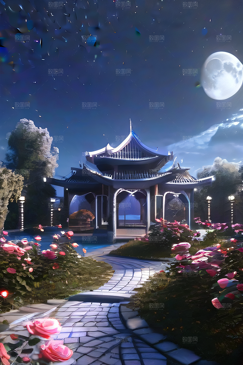 重现中国风神话玫瑰花海璀璨夺目