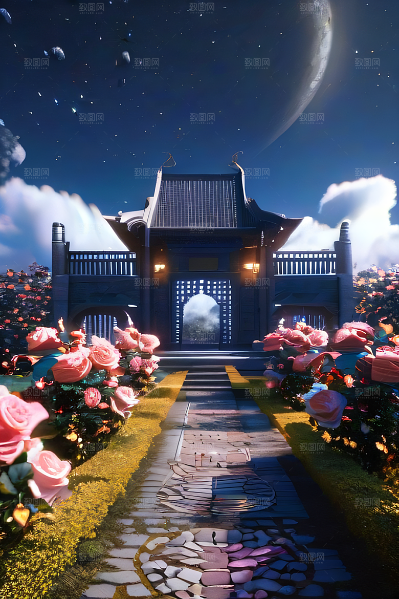 重现中国风神话玫瑰花海璀璨夺目