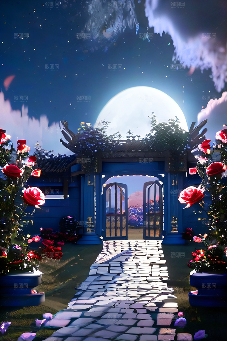 重现中国风神话玫瑰花海璀璨夺目