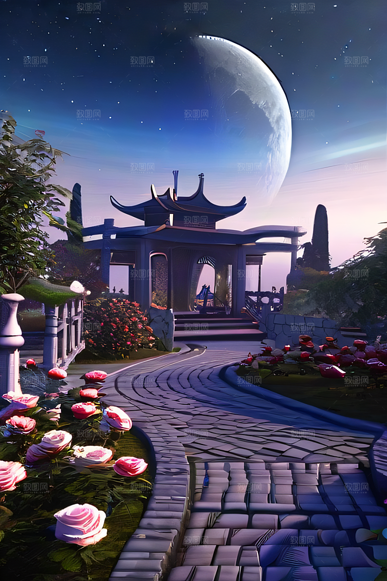 重现中国风神话玫瑰花海璀璨夺目