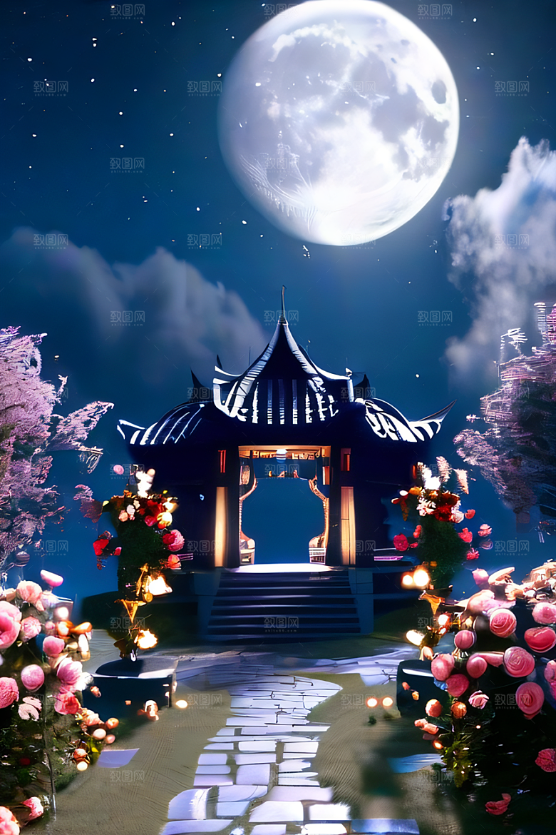 重现中国风神话玫瑰花海璀璨夺目