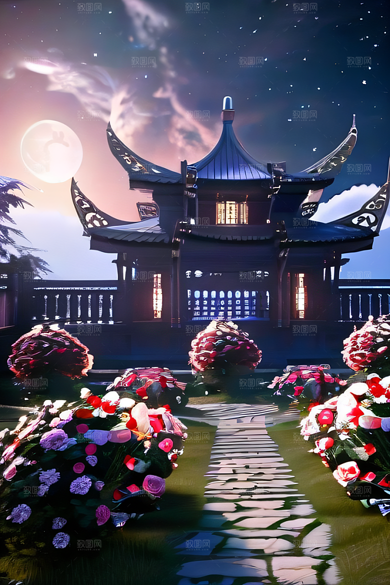 重现中国风神话玫瑰花海璀璨夺目