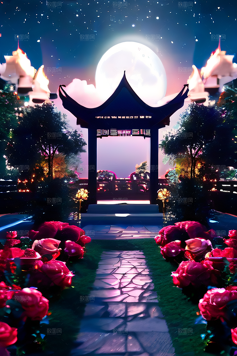 重现中国风神话玫瑰花海璀璨夺目