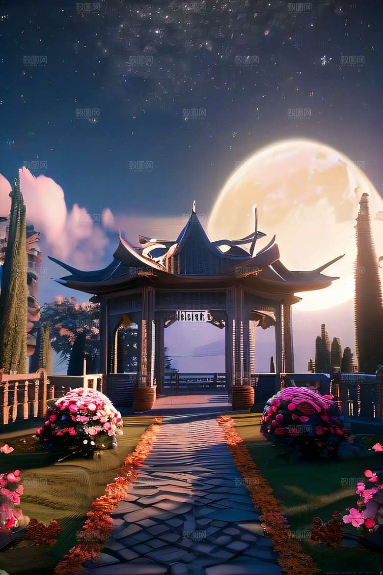 重现中国神话传说玫瑰花海如仙境