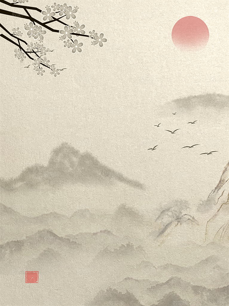 古风古典中式山水水墨风景背景