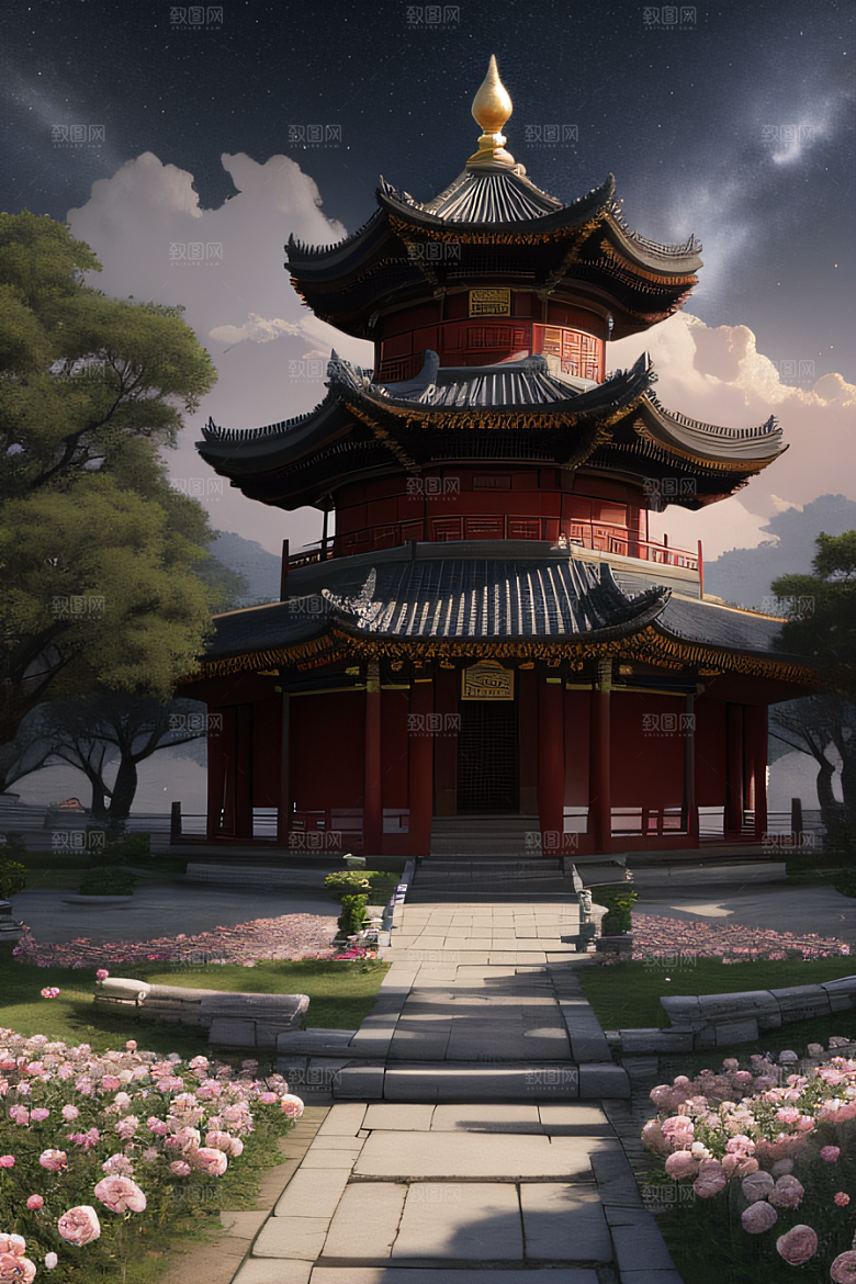 重现中国风神话玫瑰花海璀璨夺目