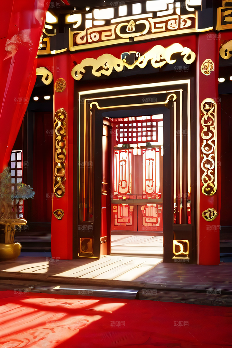 红宝石装饰的幻想中式宫殿宛如动漫世界