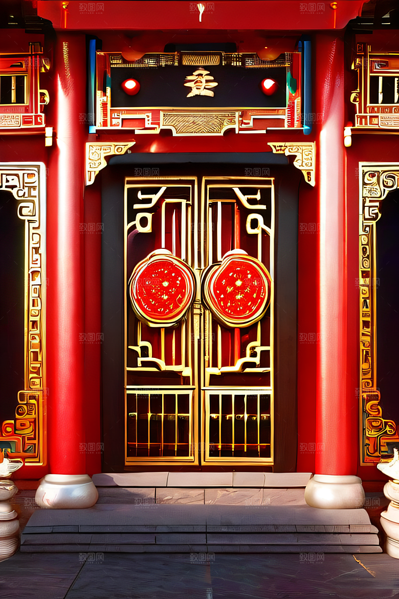 红宝石装饰的幻想中式宫殿宛如动漫世界