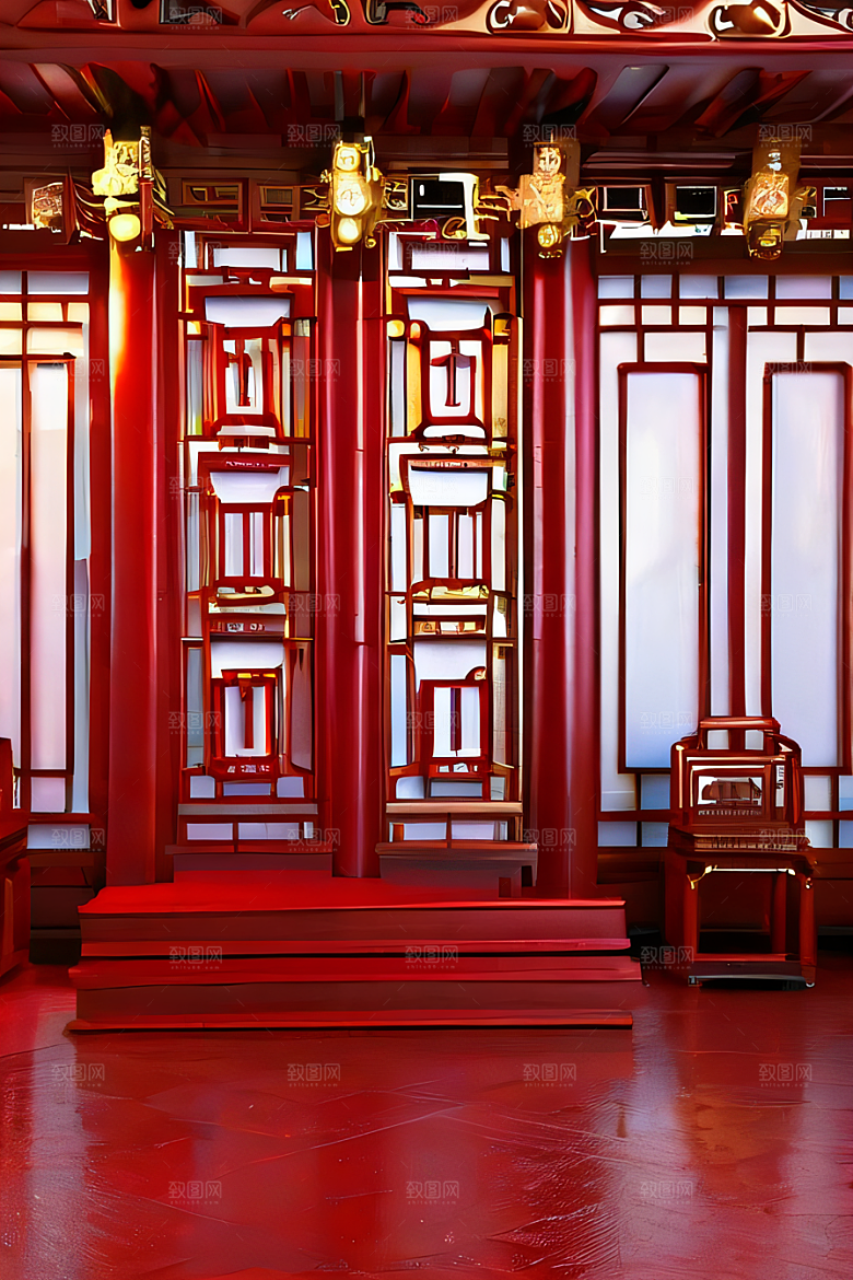 红宝石装饰的幻想中式宫殿宛如动漫世界