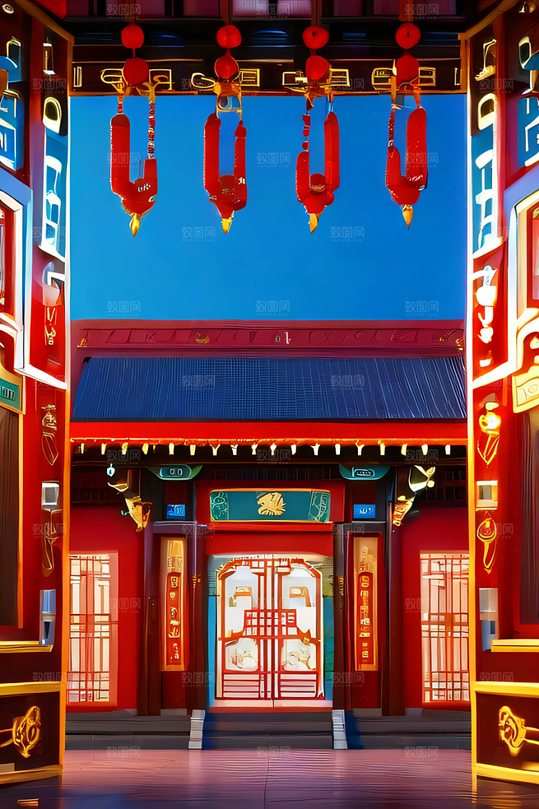 红宝石装饰的幻想中式宫殿宛如动漫世界