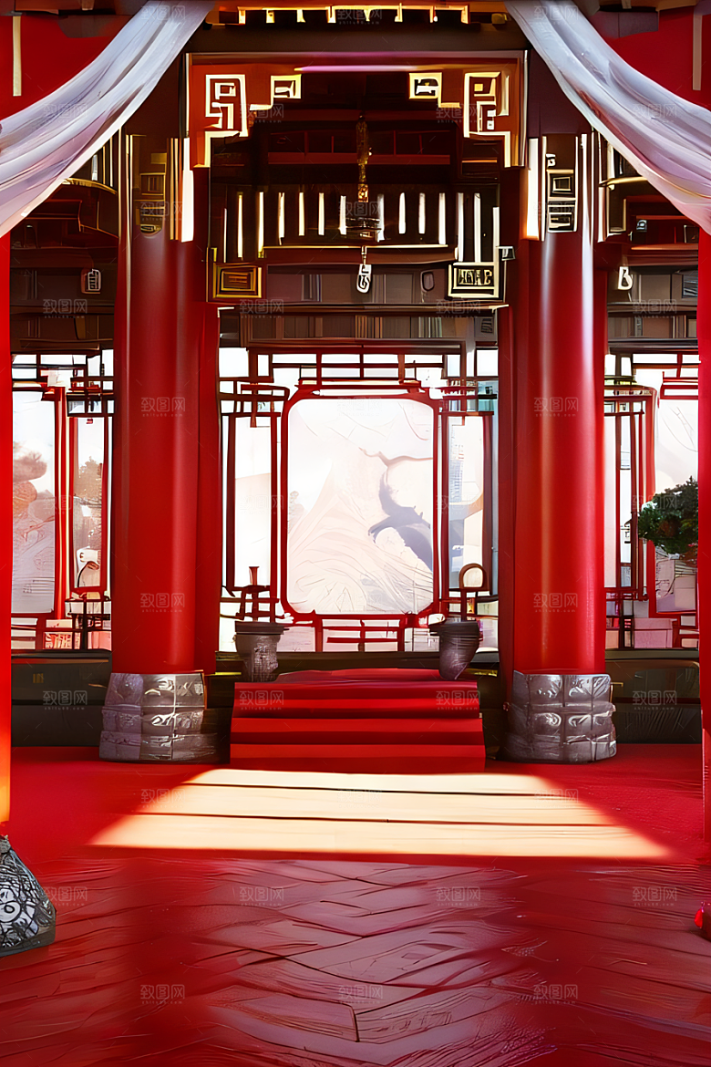 红宝石装饰的幻想中式宫殿宛如动漫世界