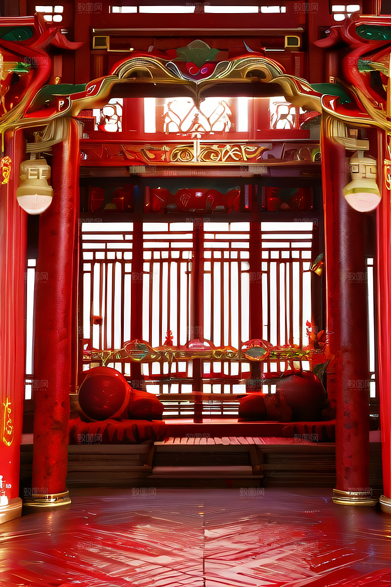 珠宝点缀的幻想红宫仿佛来自动漫