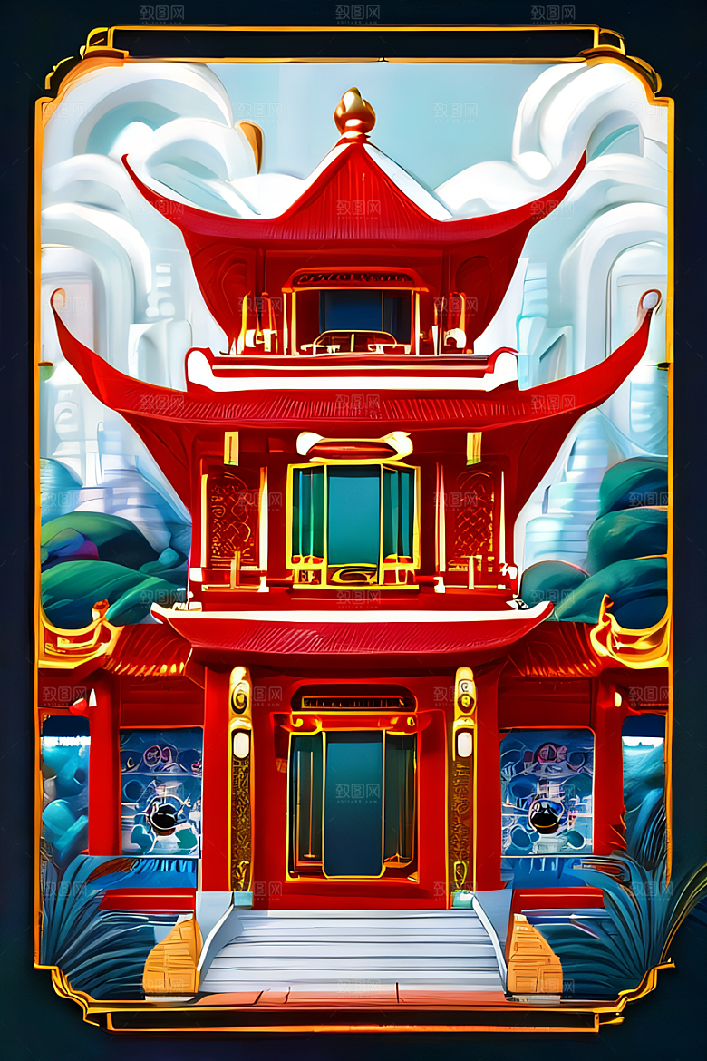 珠宝点缀的幻想红宫仿佛来自动漫