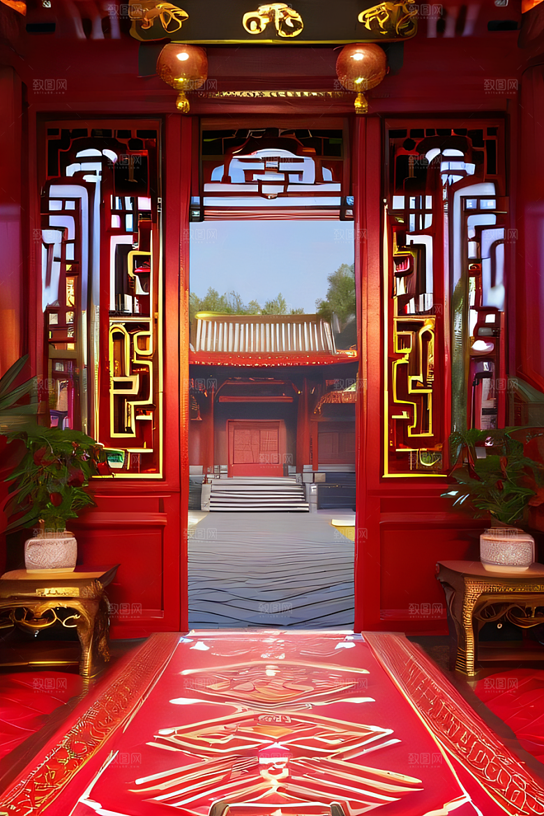 神奇红宫仙境珠宝点缀的幻想动漫世界