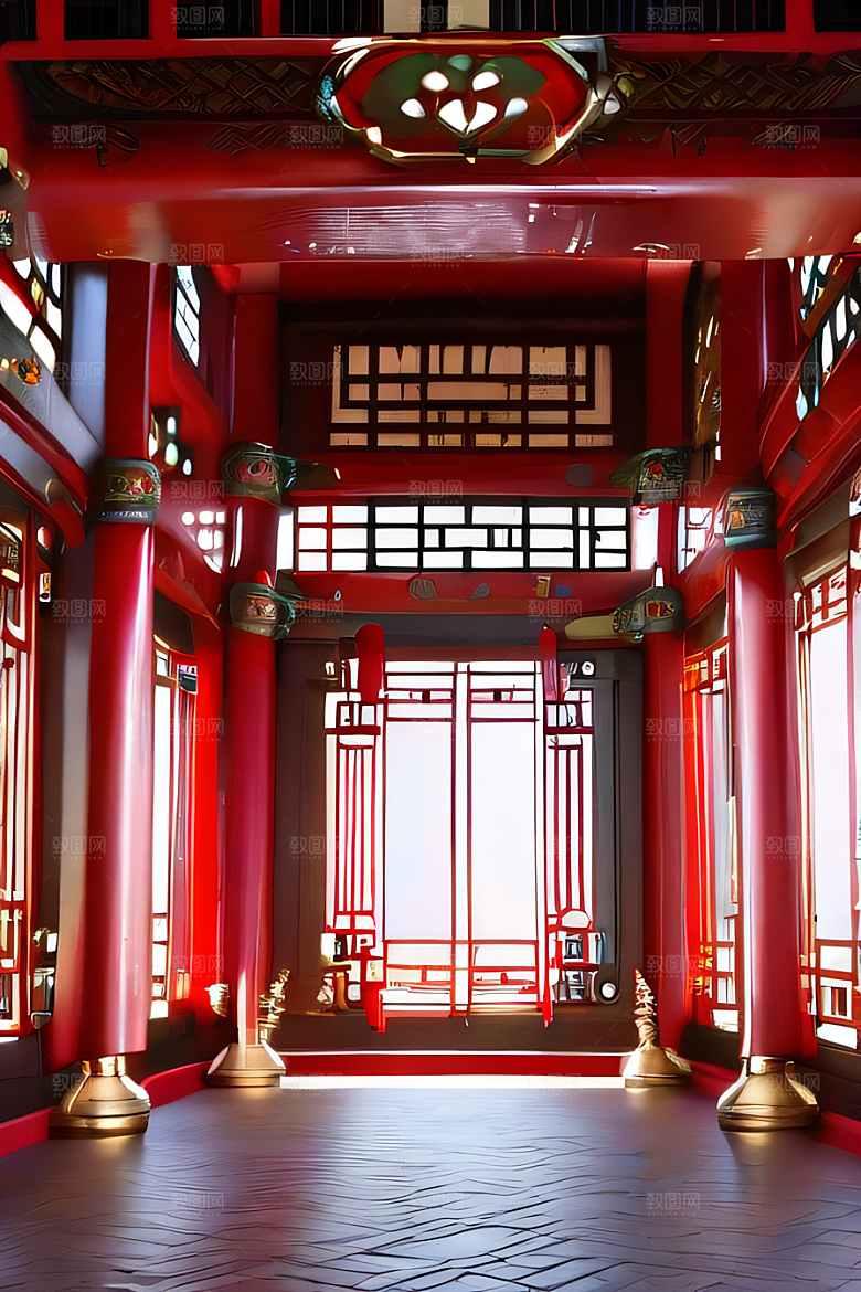 神奇红宫仙境珠宝点缀的幻想动漫世界
