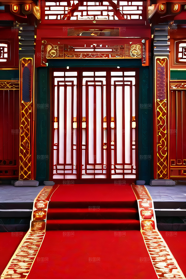 神奇红宫仙境珠宝点缀的幻想动漫世界