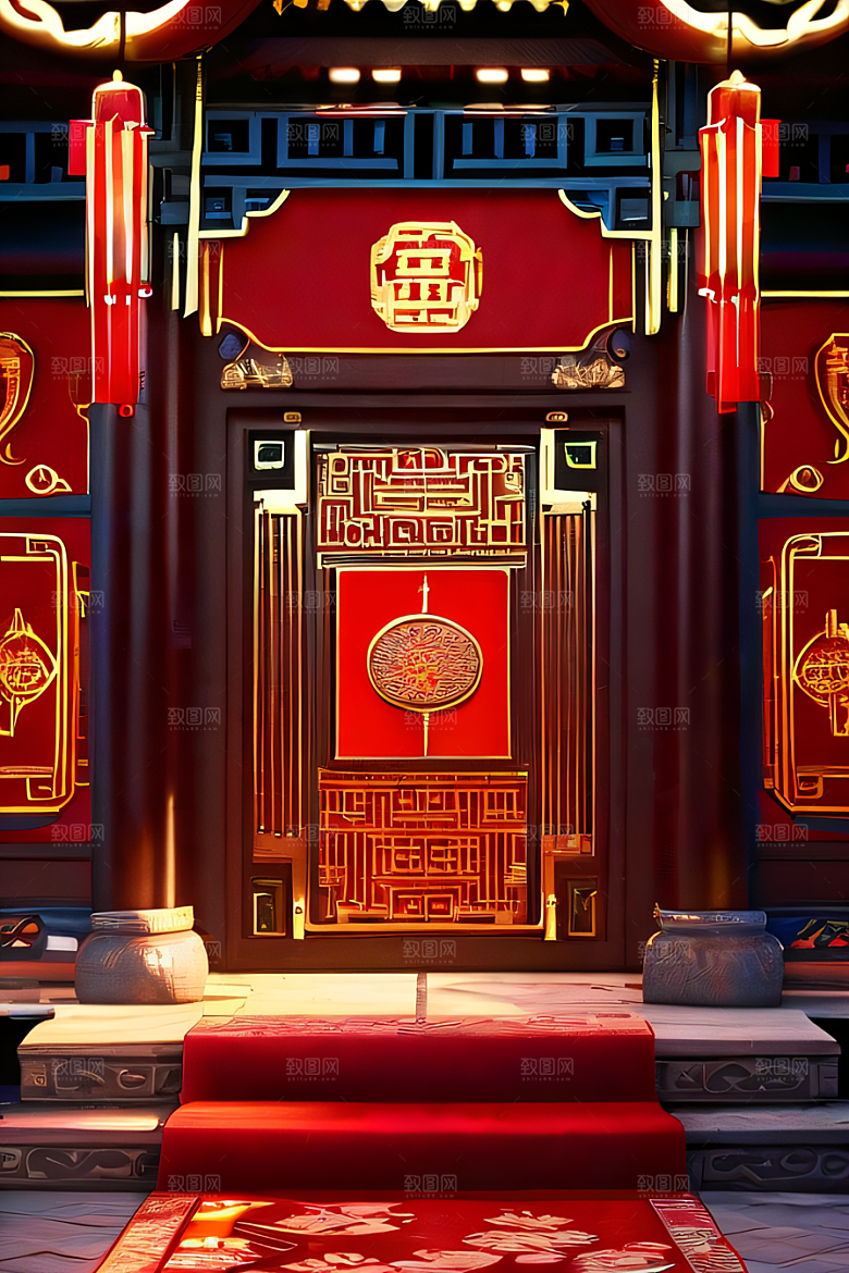 神奇红宫仙境珠宝点缀的幻想动漫世界