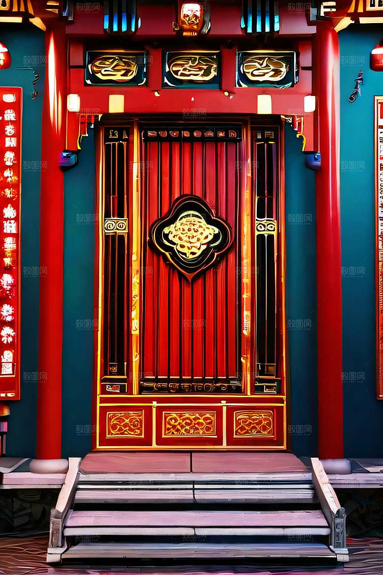 神奇红宫仙境珠宝点缀的幻想动漫世界