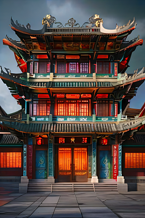 闪电下的艺术中国调色板的惊艳表现