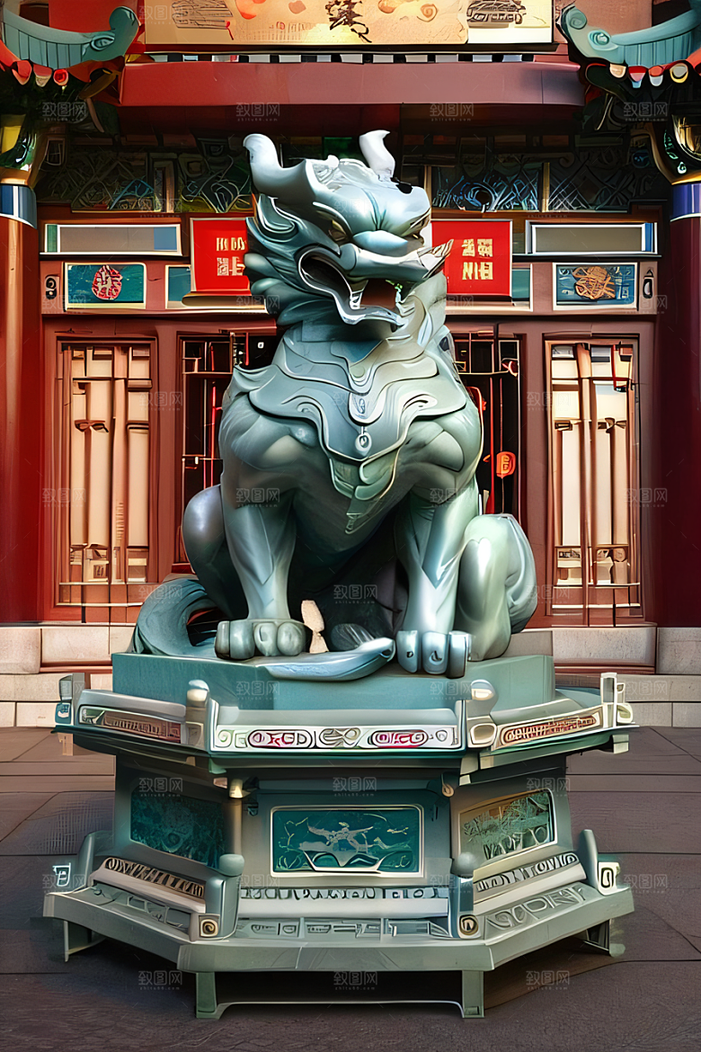 唐人街大厦闪电下的中国调色板