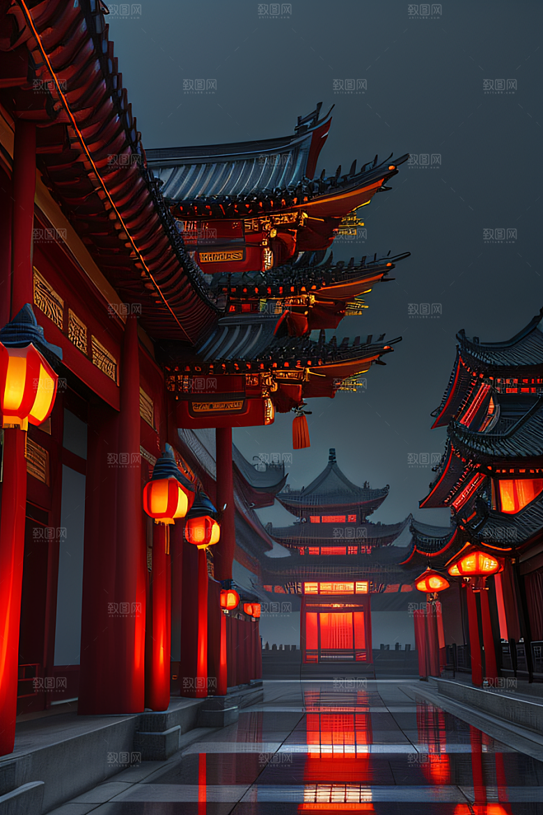 闪电下的艺术中国调色板的惊艳表现