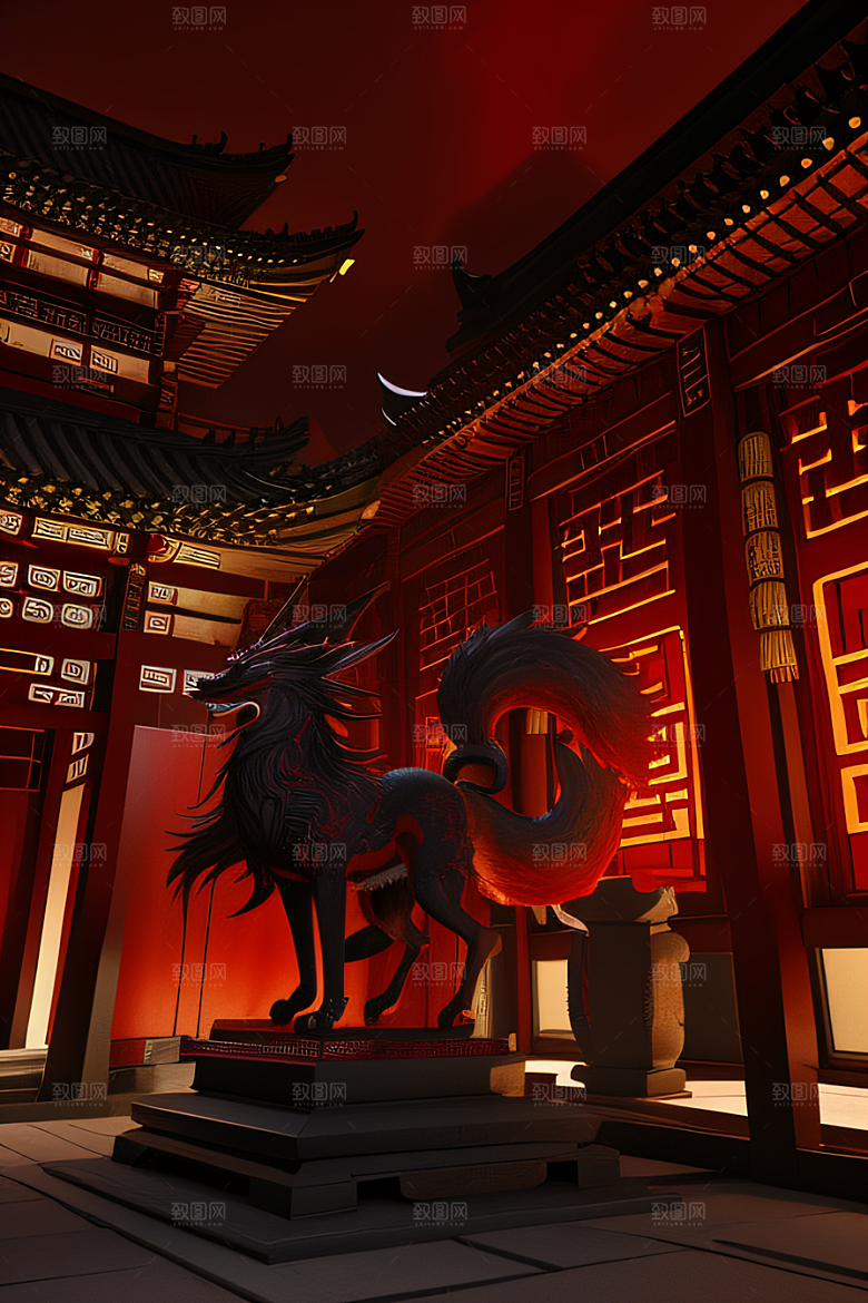 虚幻引擎宏伟中国宫殿的完美雕塑