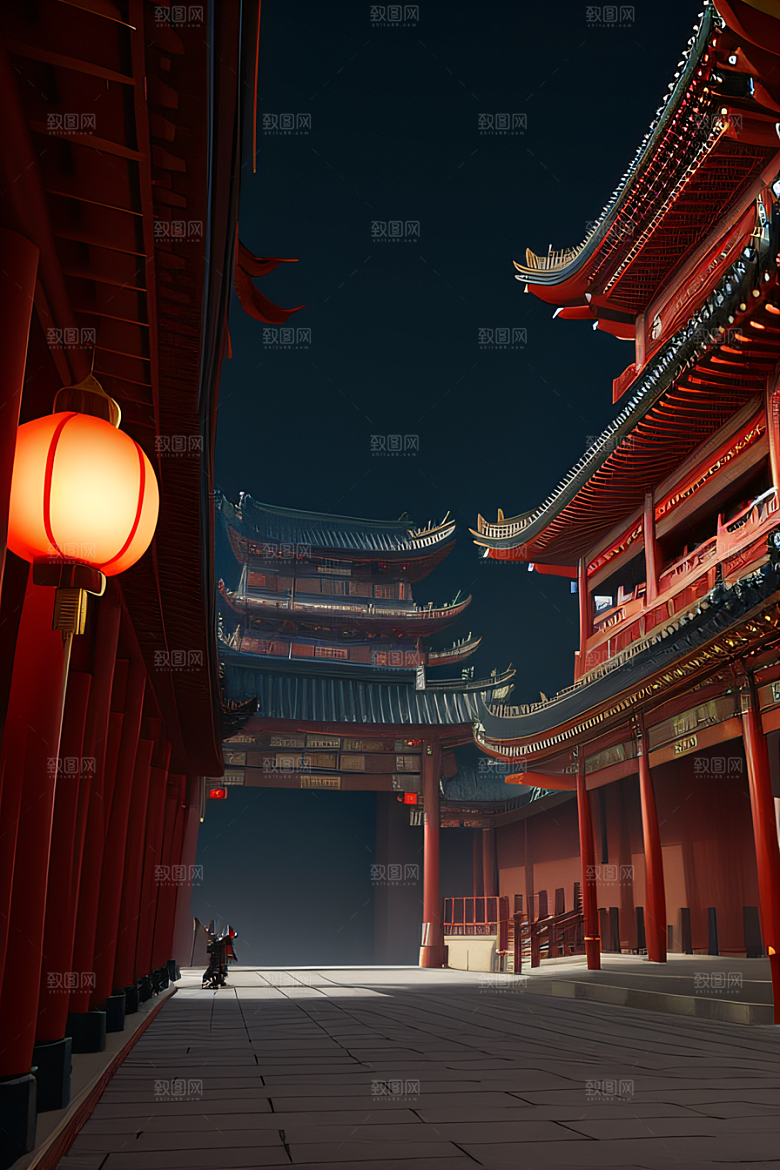 虚幻引擎宏伟中国宫殿的完美雕塑