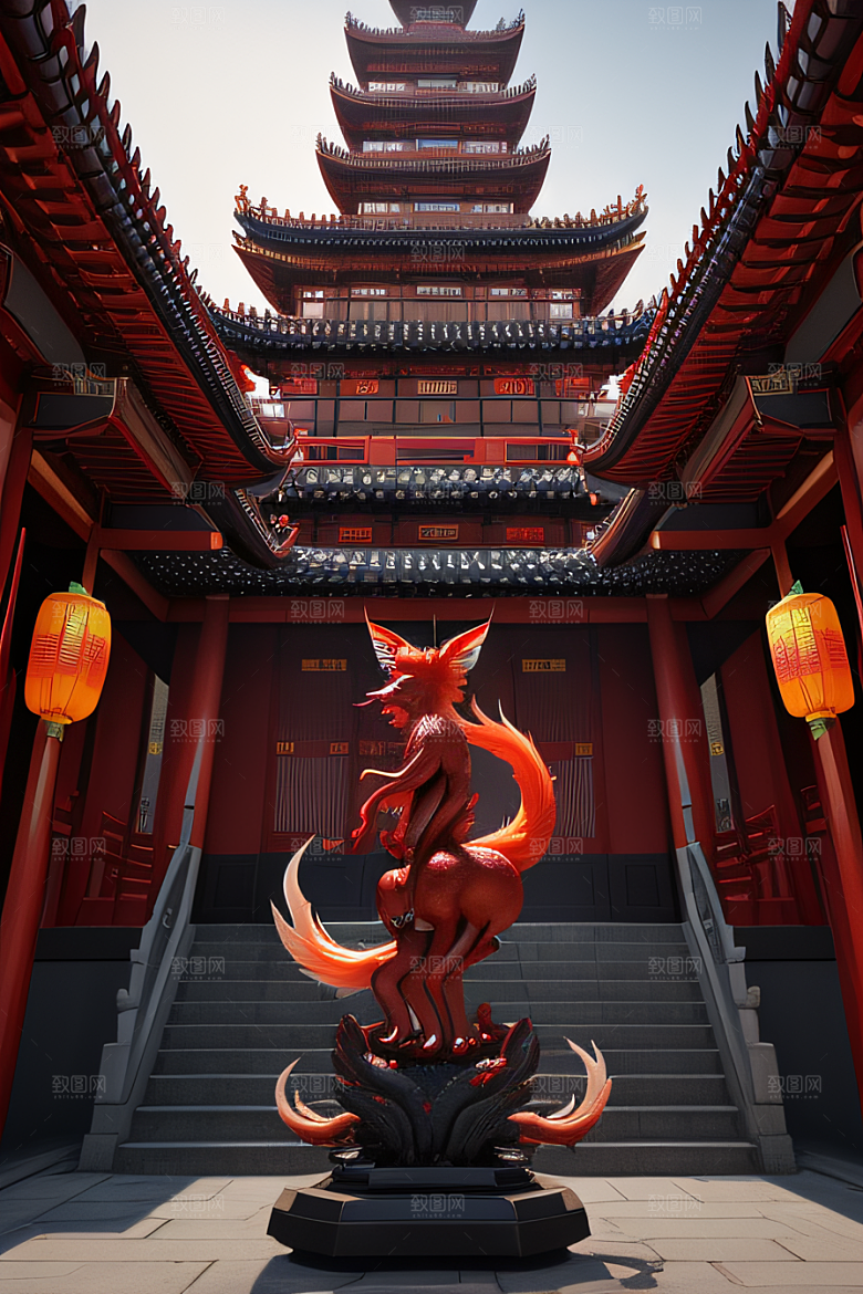 虚幻引擎宏伟中国宫殿的完美雕塑