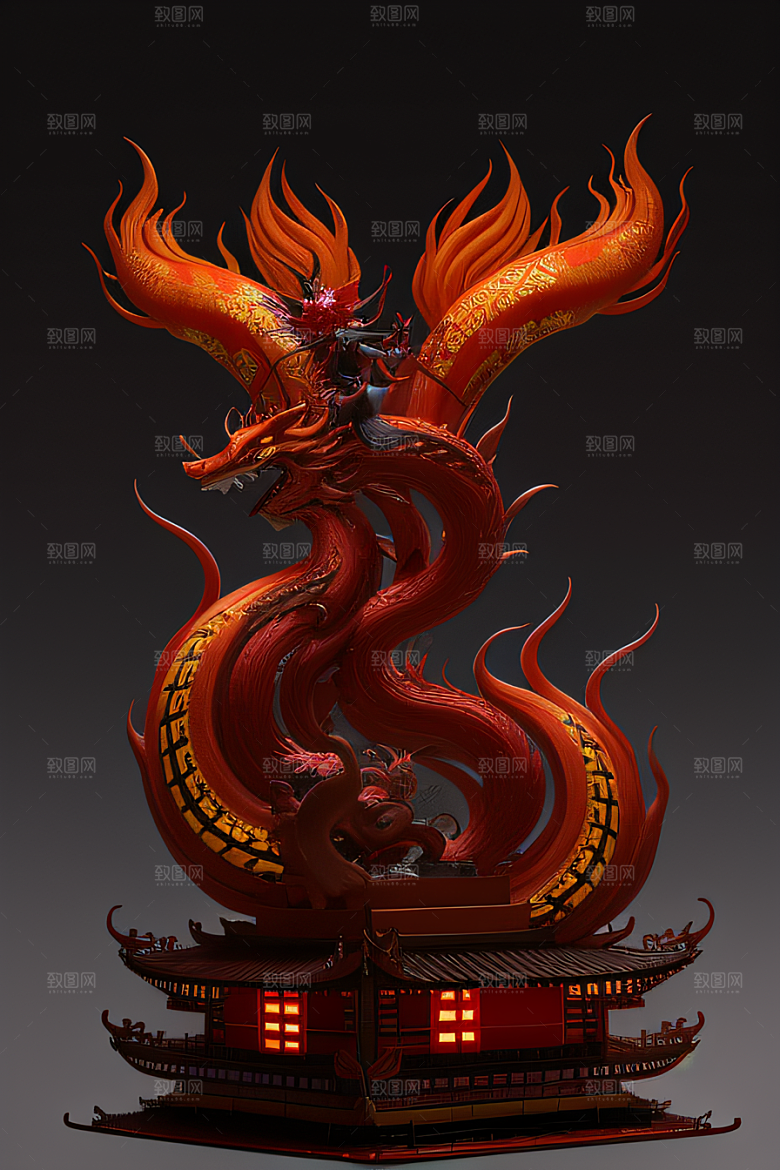 虚幻引擎宏伟中国宫殿的完美雕塑