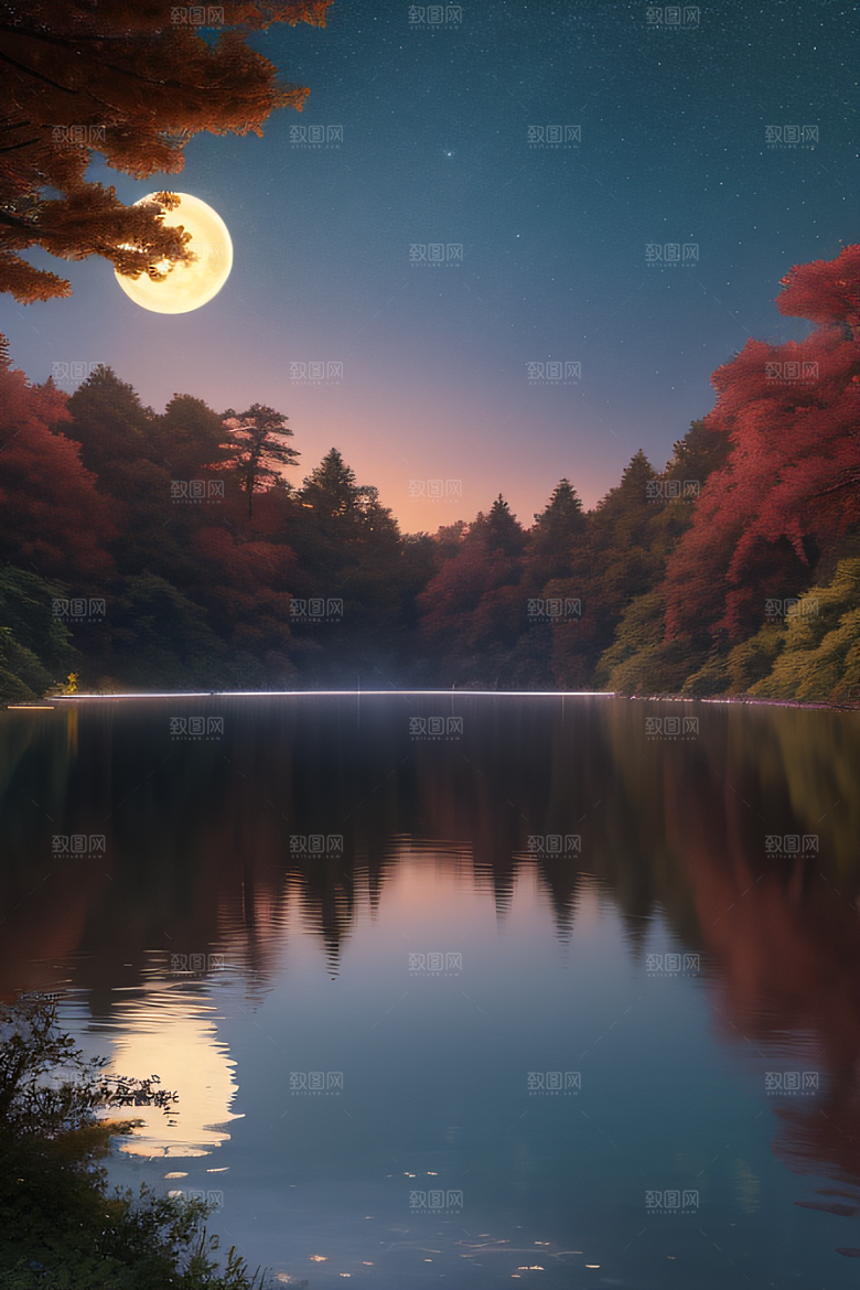 满月下的动画之梦景观