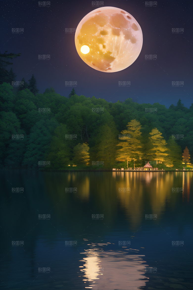 满月下的动画之梦景观