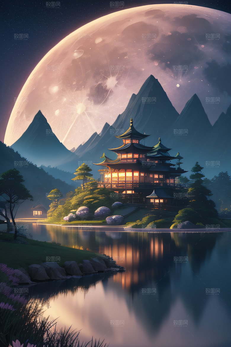 探索宫殿中的动画世界景观