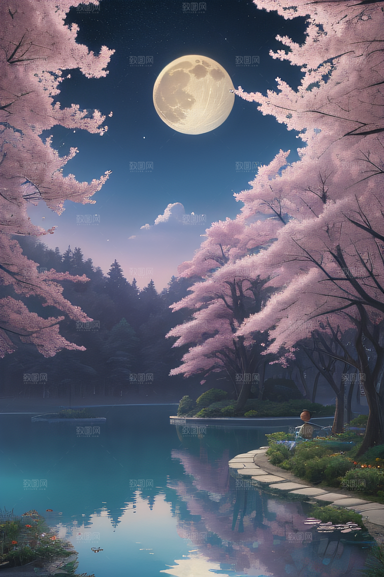 满月的神秘与浪漫景观