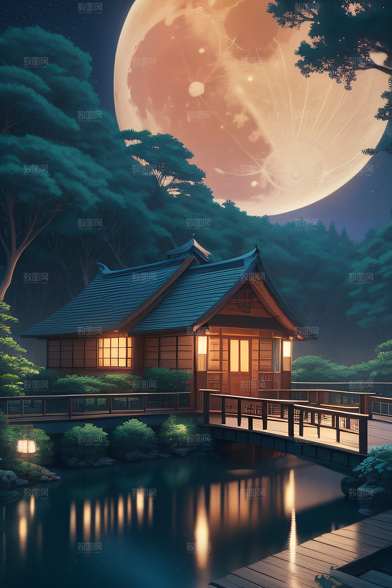 满月的神秘与浪漫景观