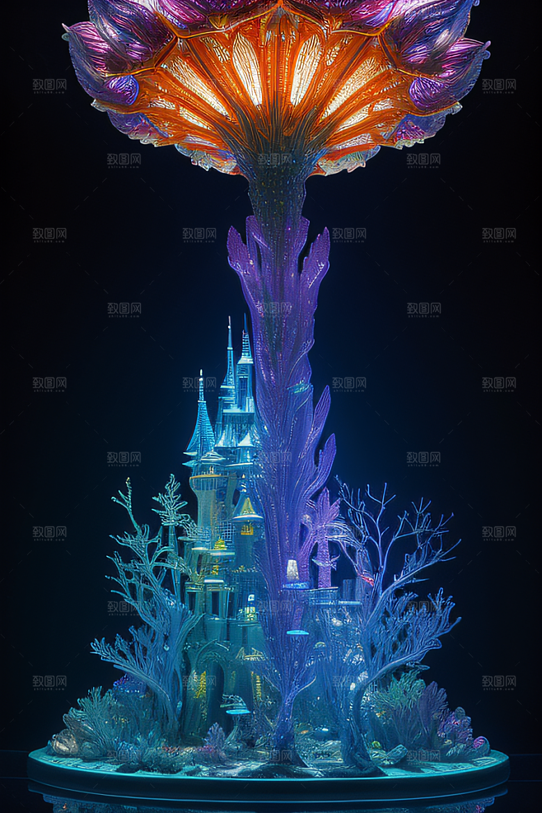 城堡与水晶鹿的幻境之旅