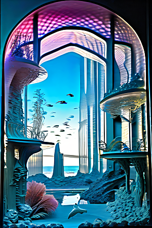 闪烁水下景观的绚丽光彩
