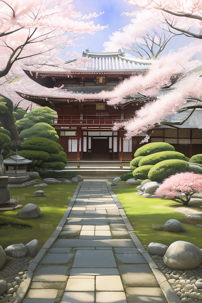 水彩画与动漫风格的山水画