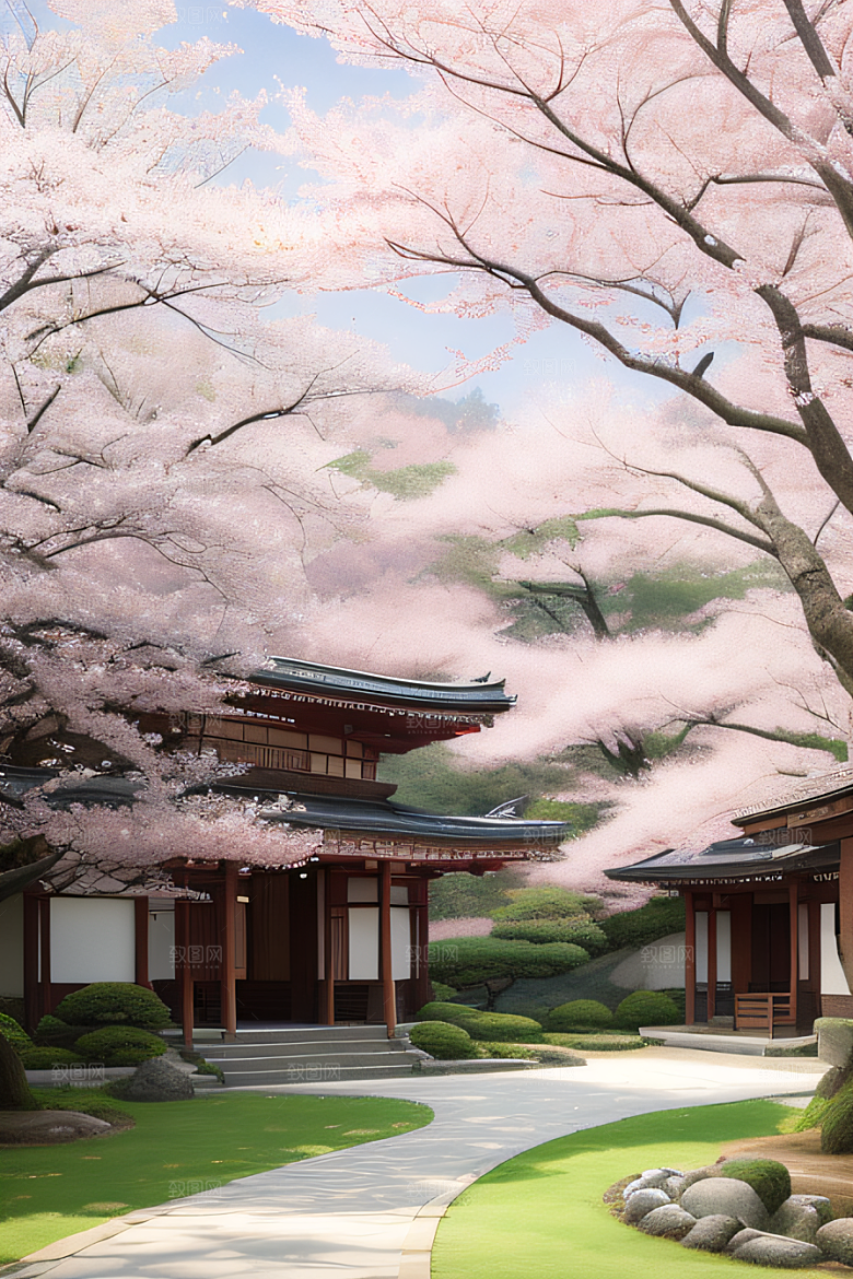 水彩画与动漫风格的山水画