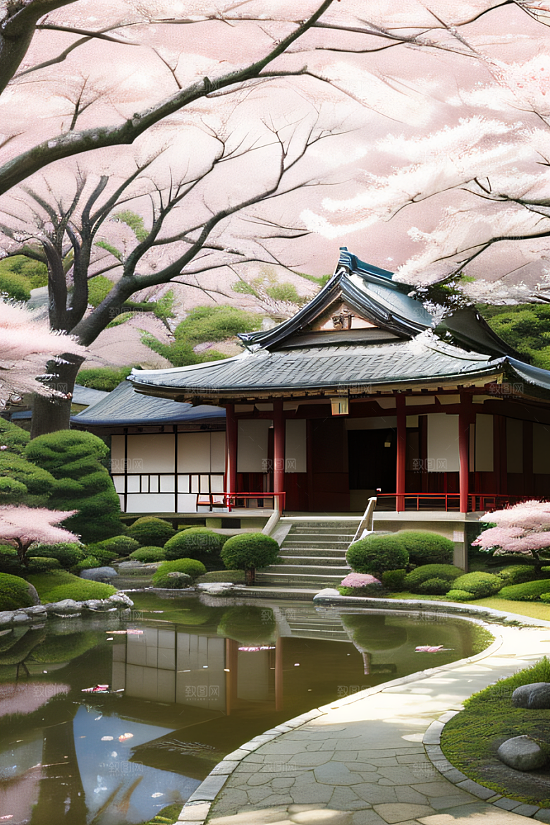水彩画与动漫风格的山水画