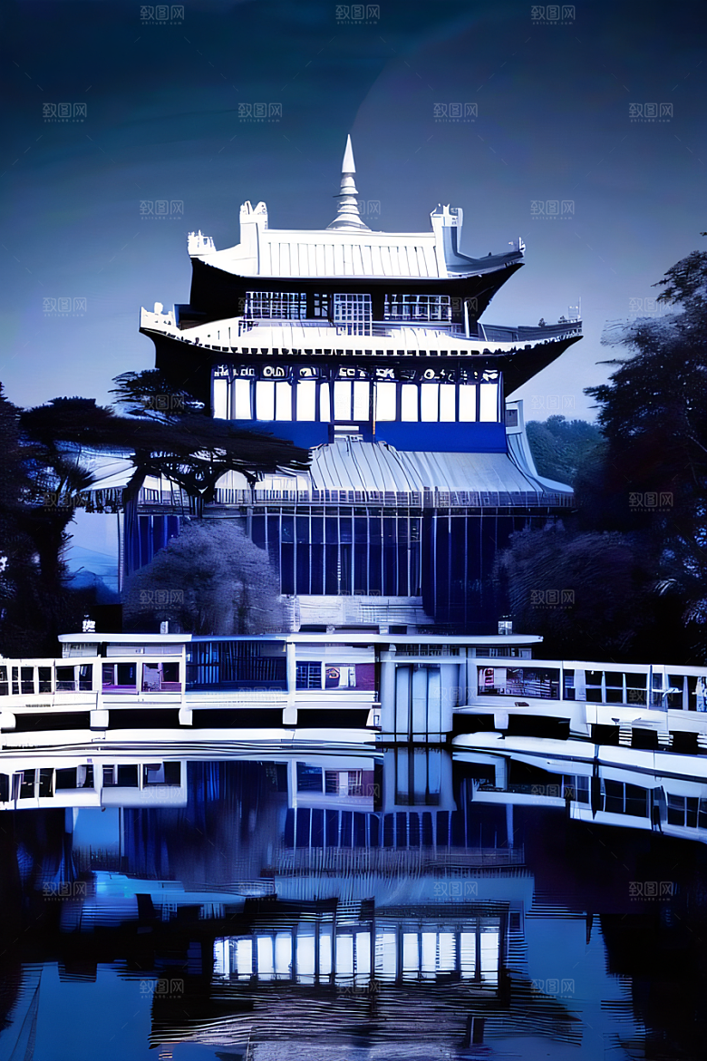 水晶宫殿的奇幻之光银月照耀下的神秘宫殿