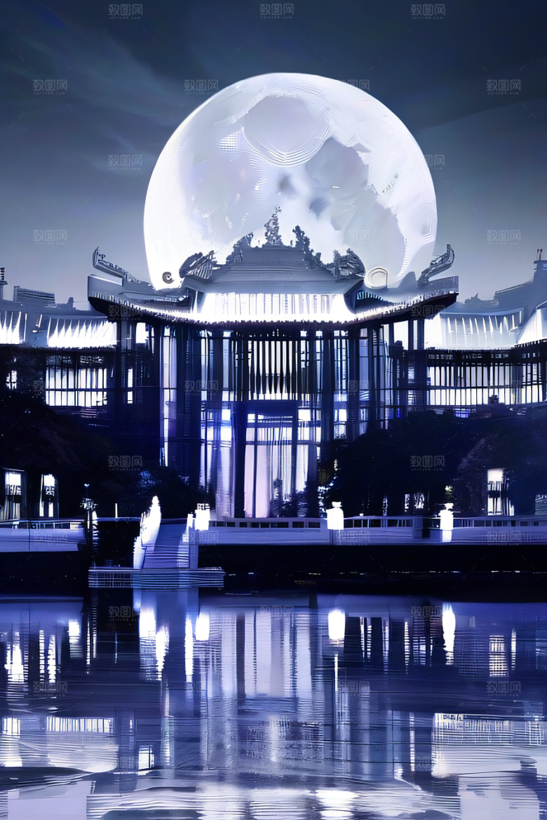 宝石之殿的奇观银月下的神秘水晶宫殿