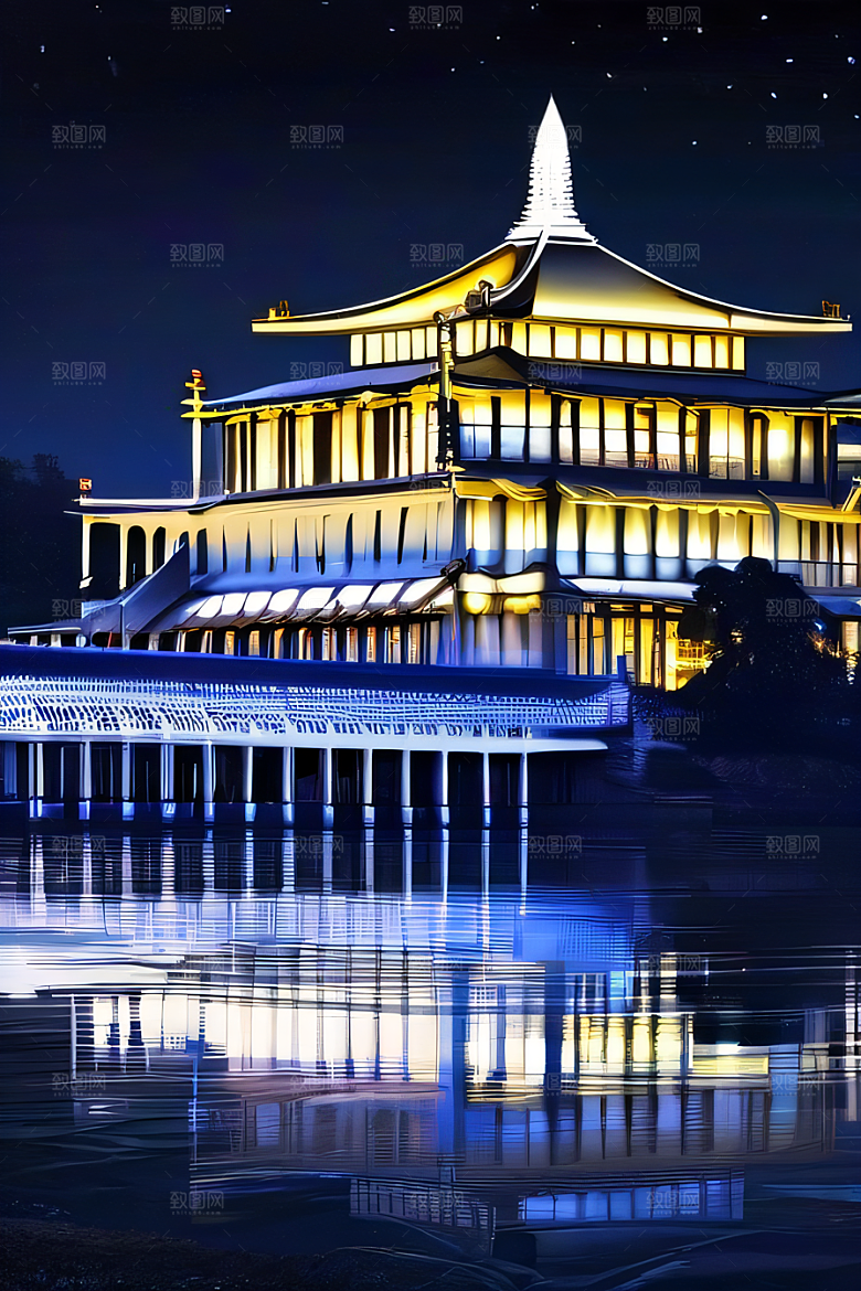 宝石之殿的奇观银月下的神秘水晶宫殿