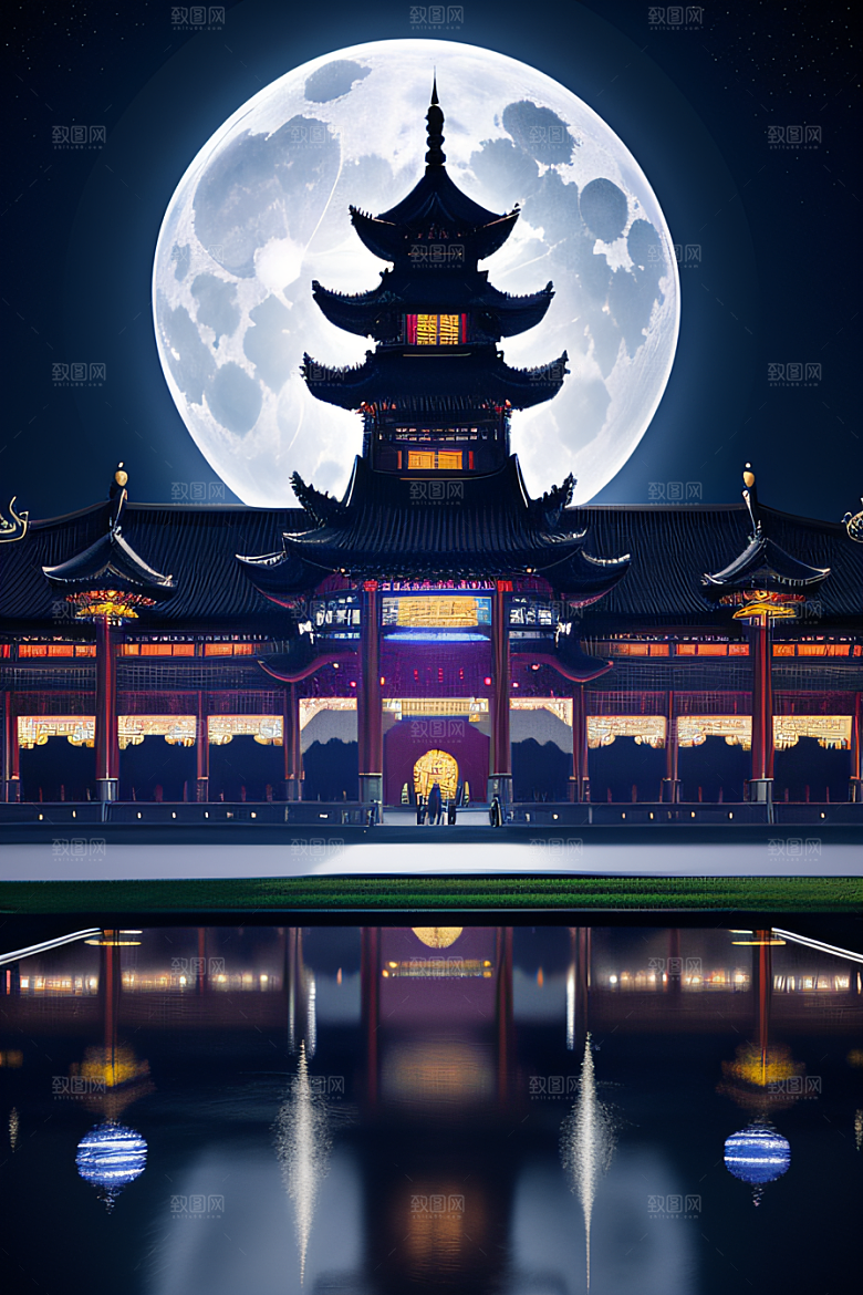 宝石之宫银色月光下的奇幻水晶宫殿
