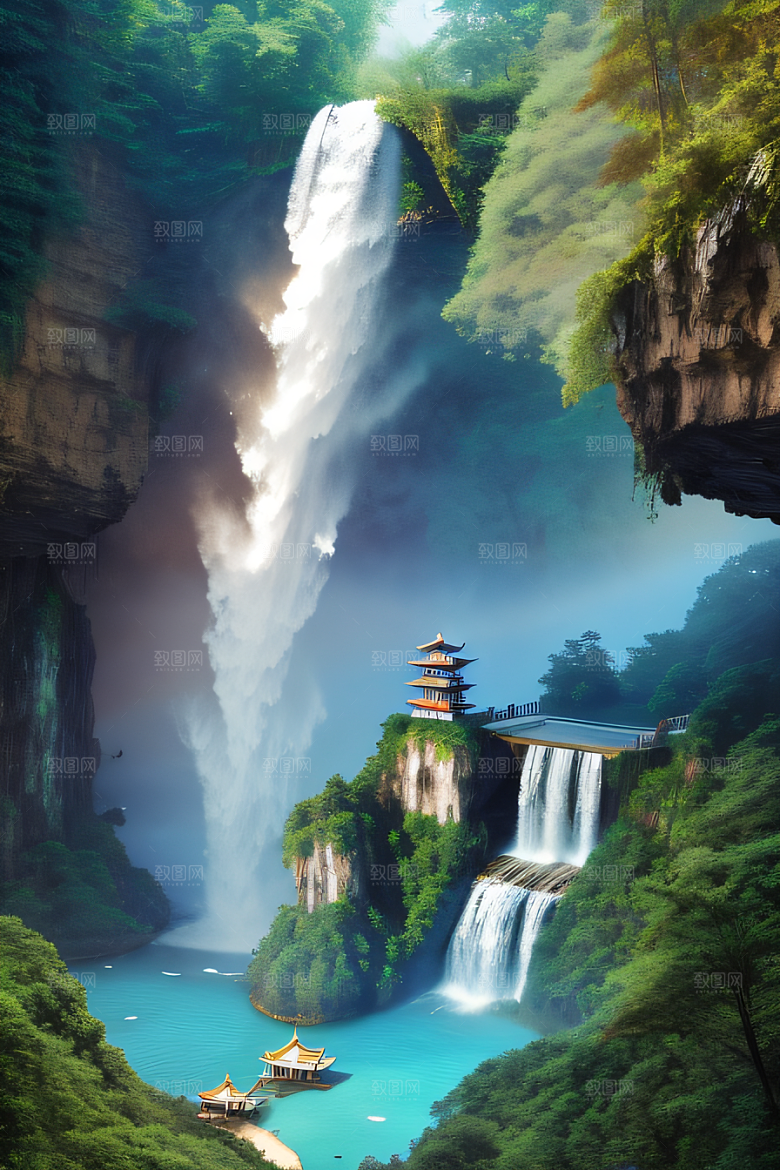 童话般的梦幻世界荧光迷人